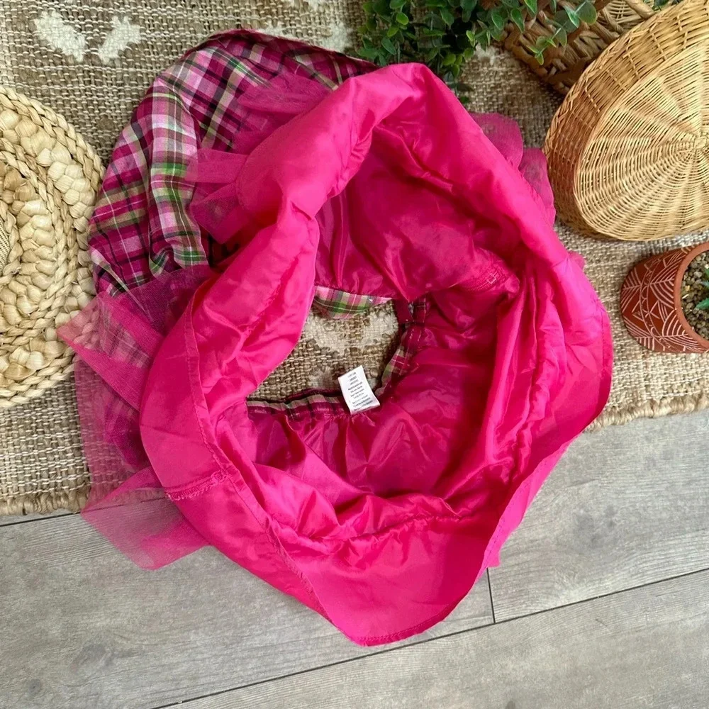 Y2K Gymboree Pink Plaid Layered Skirt 3T Toddler Girl Like New Condition